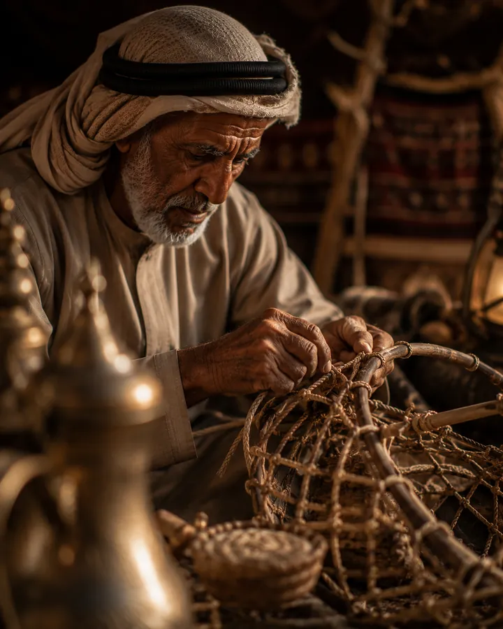 حِرفي يصنع قرقوراً تقليدياً